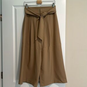 Tan cropped culottes